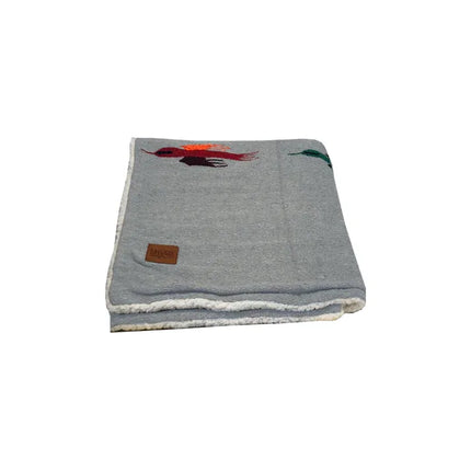 Salvage Maria Thunderbird Blanket with Sherpa Lining - Grey
