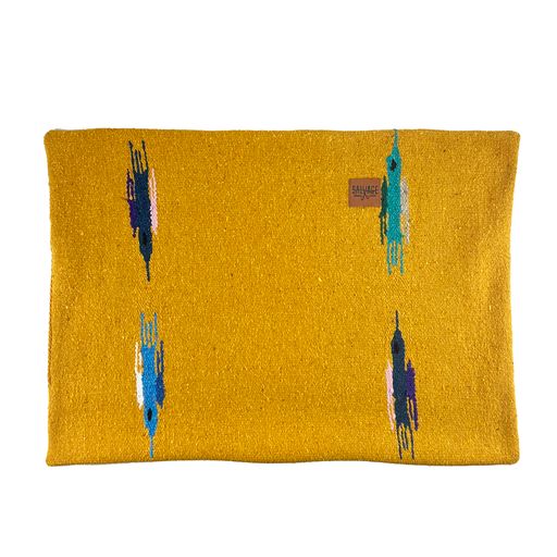 Salvage Maria Thunderbird Blanket with Sherpa Lining - Gold
