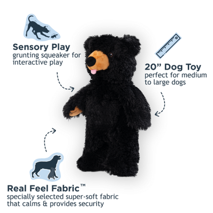 Tall Tails Stuffless Black Bear Dog Toy