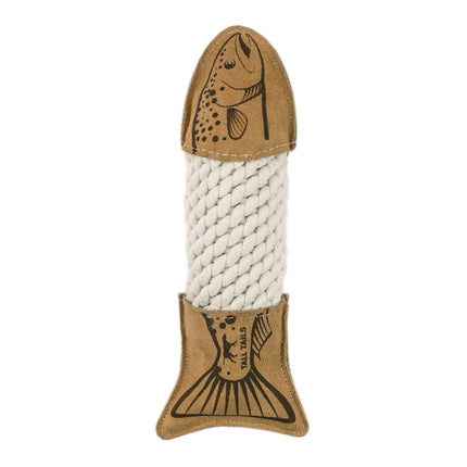 Tall Tails - Natural Leather/Rope Crunch Trout Toy