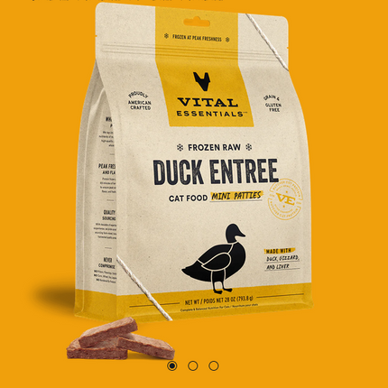 Vital Essentials Cat - Frozen Patties Duck Recipe 28oz
