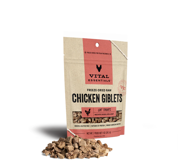 Vital Essentials cat Chicken Giblets Freeze-dried Treat 1.1oz