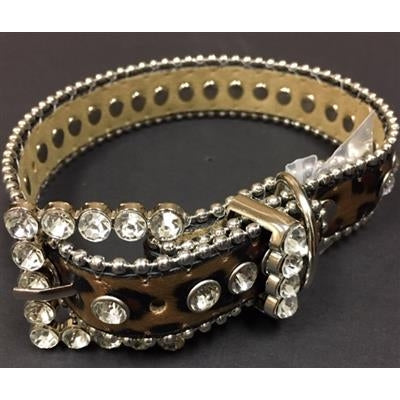 Canine Brands Jeweled Collar Leopard Tan