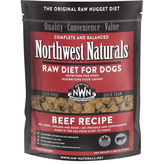 Northwest Naturals Frozen Raw Nuggets Beef 6lb