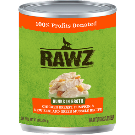 Rawz Dog Chicken, Pumpkin, and Green Mussels Hunks 10oz
