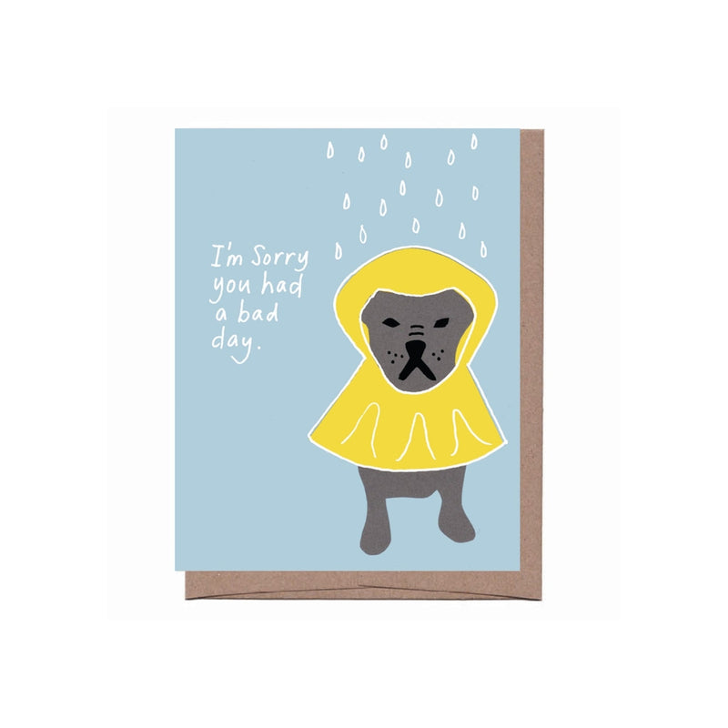 La Familia Green - Dog Raincoat Sympathy Card