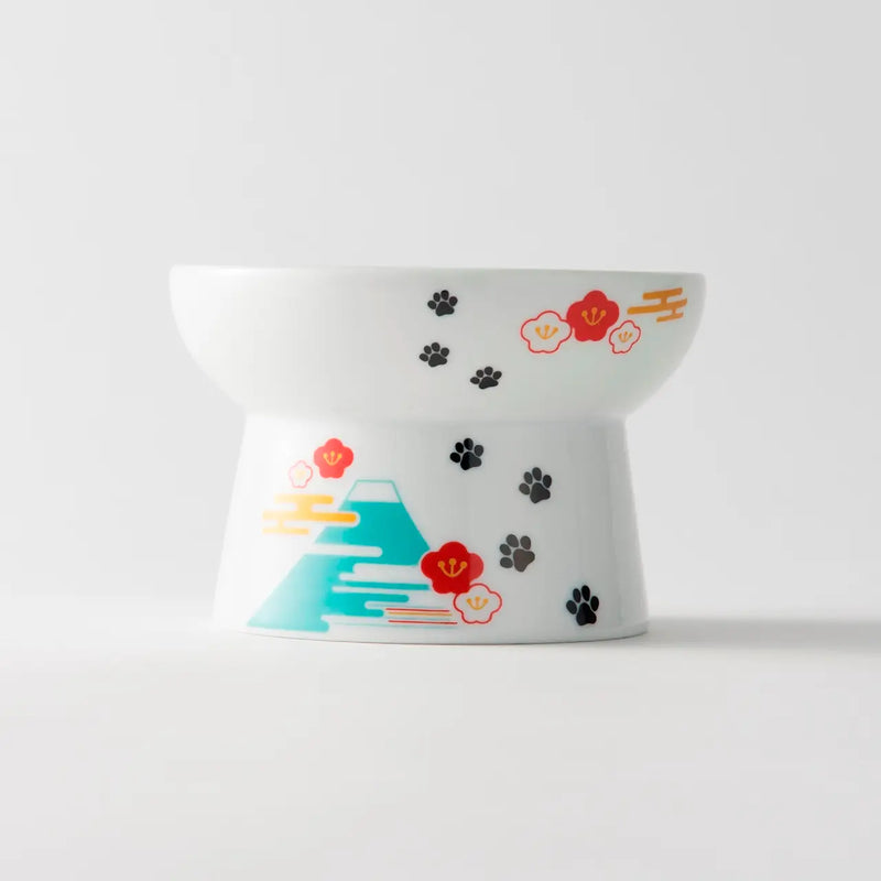 Necoichi Raised Cat Bowl Fuji Decker's Dog + Cat