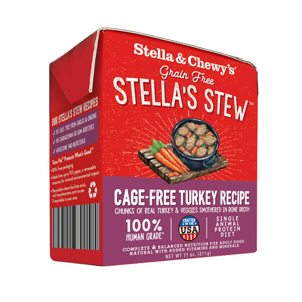 Stella & Chewy's Dog Tetra Pack Stella's Stew Grain-Free Turkey Recipe 11oz