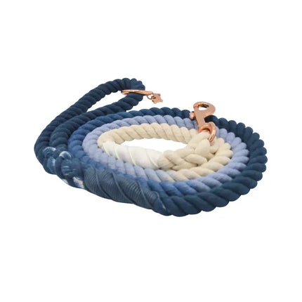 Sassy Woof Rope Leash - Ombre Blue