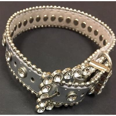 Canine Brands Jeweled Collar Silver