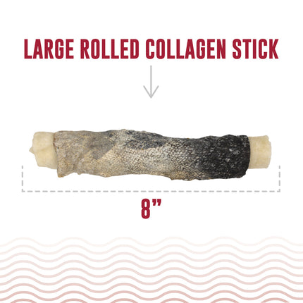 Icelandic Beef Collagen Rolled Stick 8"