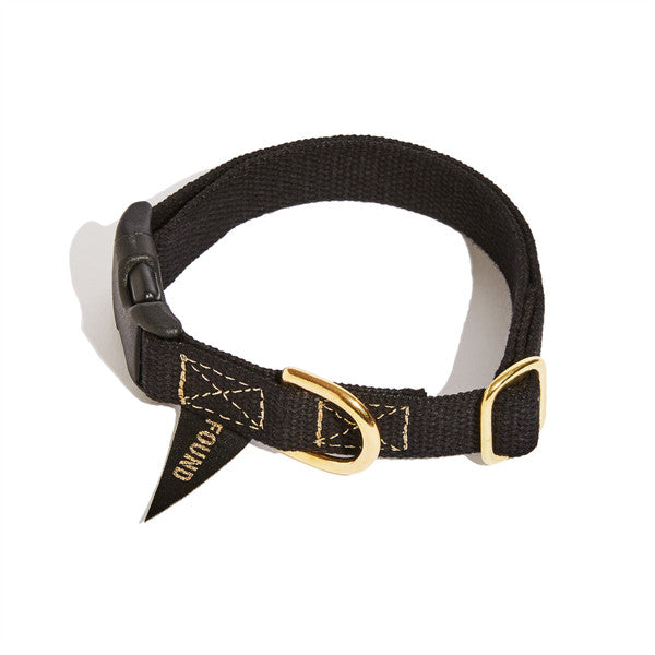 Found My Animal Classic Cotton Dog Collar Black