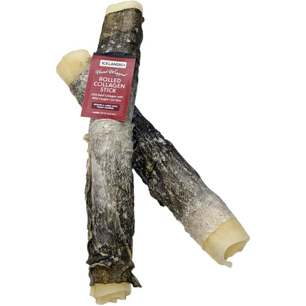 Icelandic Beef Collagen Rolled Stick 8"