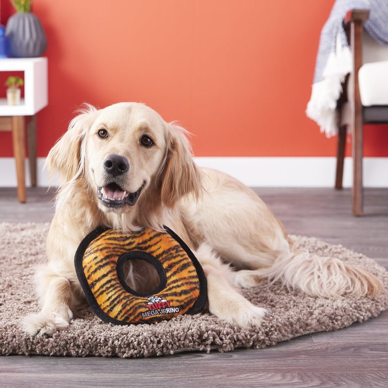 Tuffy Mega Ring Tiger Print Decker s Dog Cat