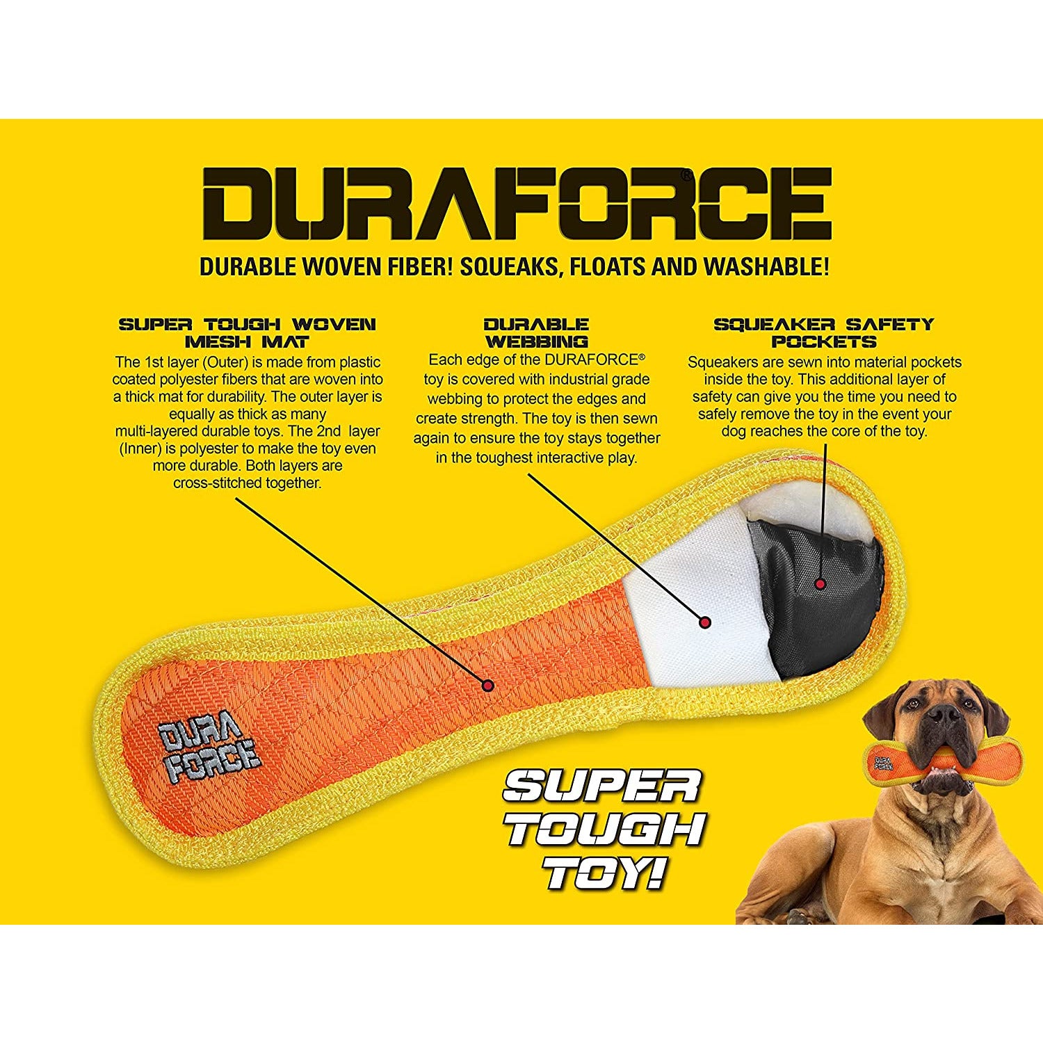 Tuffy Duraforce JR Boomerang Blue Decker s Dog Cat