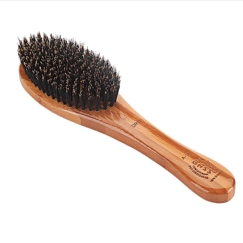 Bass Bamboo Brush: Medium Oval - FIRM Boar Bristle