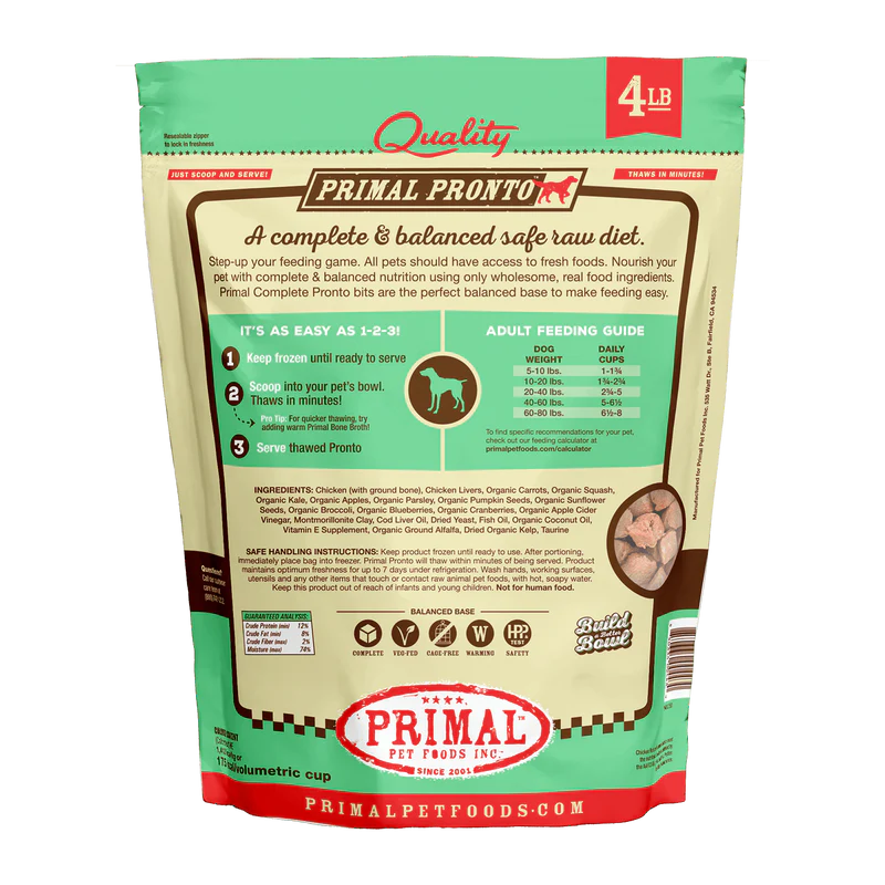 Primal Pronto Dog - Chicken 4lb