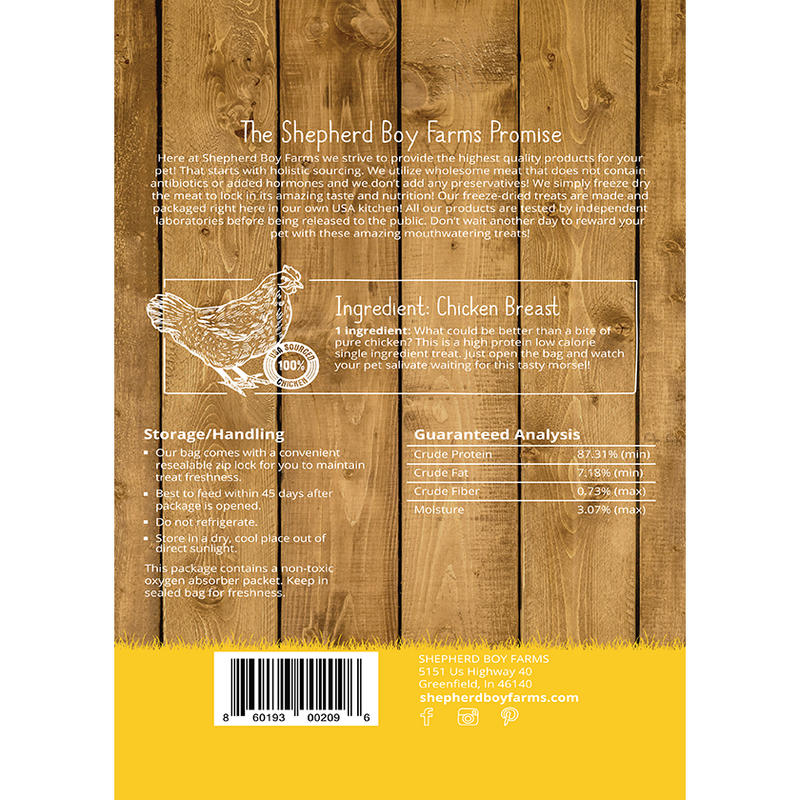 Shepherd Boy Farms Freeze Dried Dog and Cat Treats, Beef Heart, All Natural Single Ingredient Freeze-Dried Dog Treat & Snacks, Made in USA, High Protein, Essential Nutrition of Raw Food, 8oz