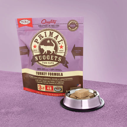 Primal Cat Frozen Nuggets - Turkey 3lb