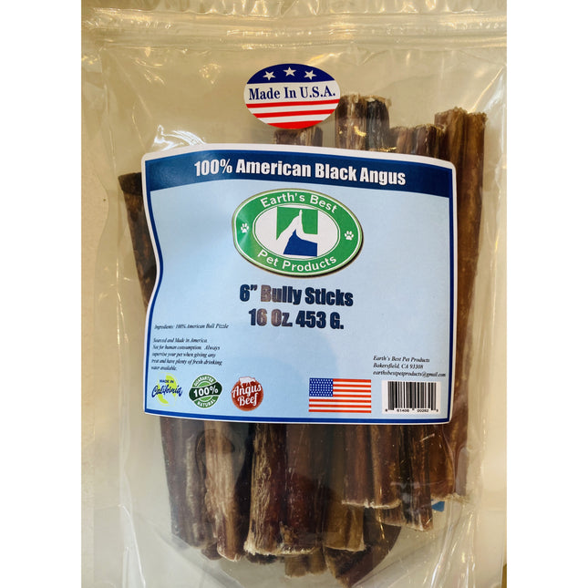 Earths best pet products 6" bulk bully sticks 16oz