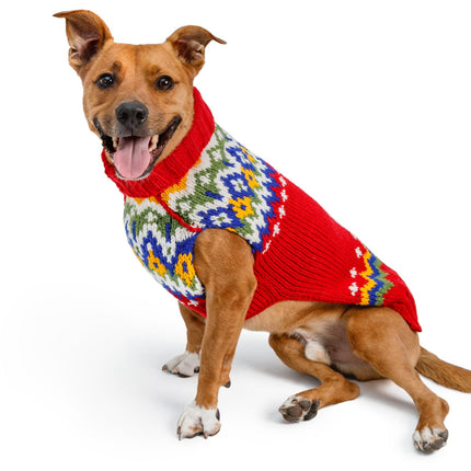 Chilly Dog Holiday Fairisle Wool Dog Sweater