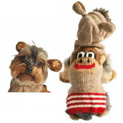 Chilly Dog Hand Knit Wool Monkey Hoodie Dog Sweater