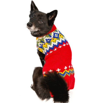 Chilly Dog Holiday Fairisle Wool Dog Sweater