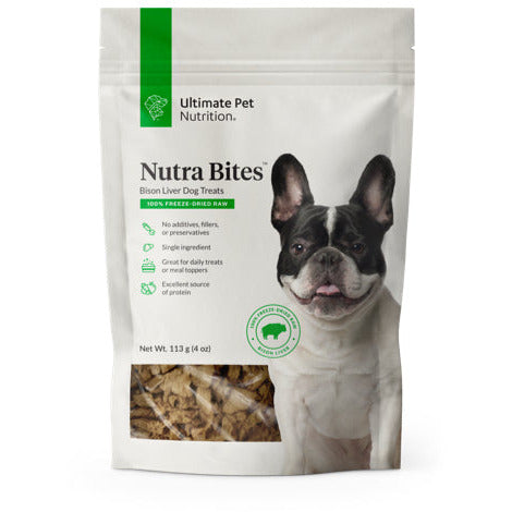Ultimate Pet Nutrition Nutra Bites Bison Liver Dog Treats 4oz