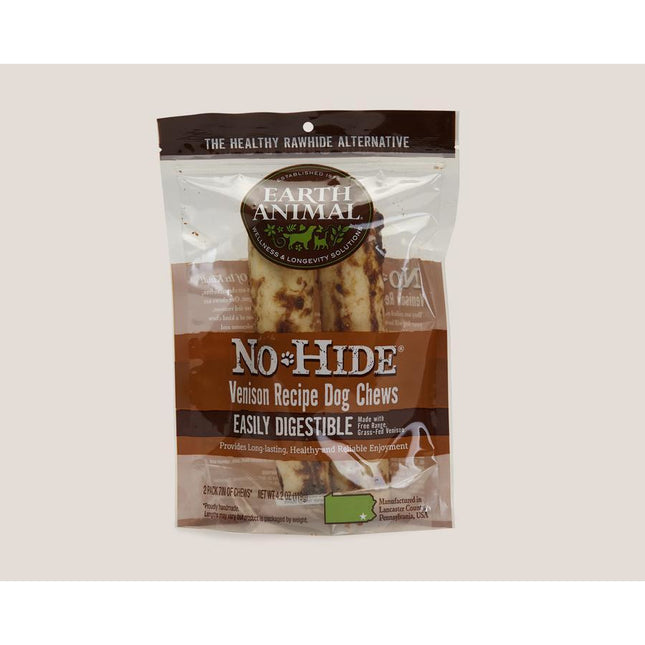 Earth Animal No Hide Venison Chews 7" 2 pack
