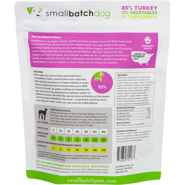Smallbatch Dog Lightly Cooked - Turkey