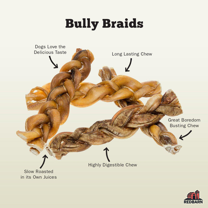Red Barn Bully Stick Braid Odor Free 7”
