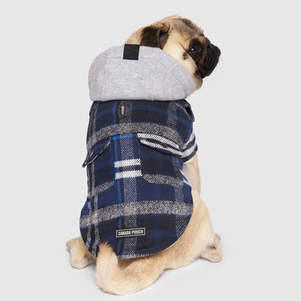 Canada Pooch Blue Plaid Shacket