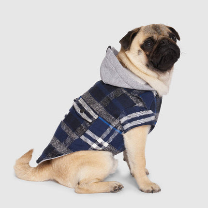 Canada Pooch Blue Plaid Shacket