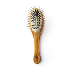 Bass Hybrid Groomer Brush: Small Oval - Natural Bristle & Alloy Pin