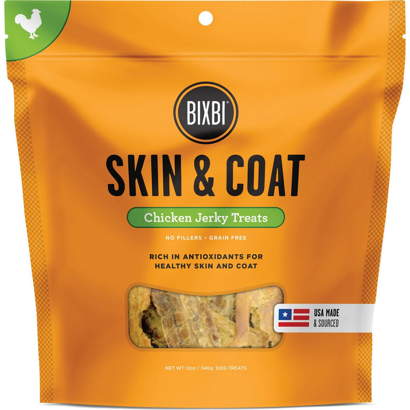 Bixbi Skin & Coat Treats - Chicken Jerky 12oz