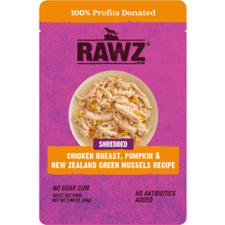 Rawz Cat Chicken Breast, Pumpkin, and Green Mussels Shredded 2.46oz