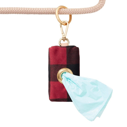 The Foggy Dog Waste Bag Holder - Buffalo Checked Waxed