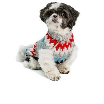 Chilly Dog Grey Chevron Striped Dog Sweater
