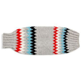 Chilly Dog Grey Chevron Striped Dog Sweater
