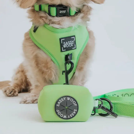Sassy Woof Waste Bag Holder - Neon Green