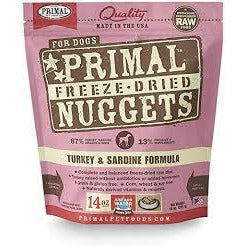 Primal Dog Freezedried Nuggets Turkey & Sardine 14oz
