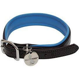 Isle of dogs leather collar blue