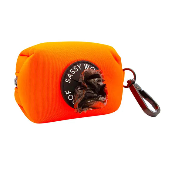 Sassy Woof Waste Bag Holder - Neon Orange