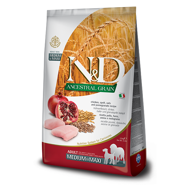 Farmina N&D Ancestral Grains DOG dry adult med/maxi Chicken & Pomegranate