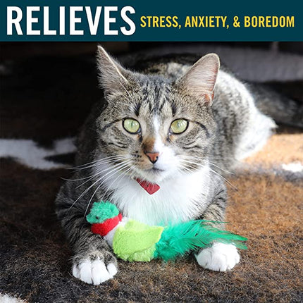 Our Pets Play N Squeak Buzz Off RealBirds Cat Toy