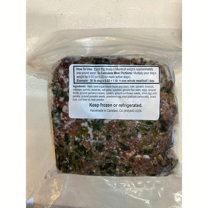 Big Brady's Dog Food - Beef & Vegetable 1lb Meatloaf