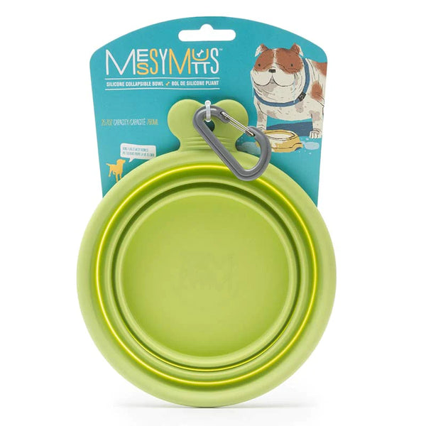 Messy Mutts Silicone Travel Bowl green