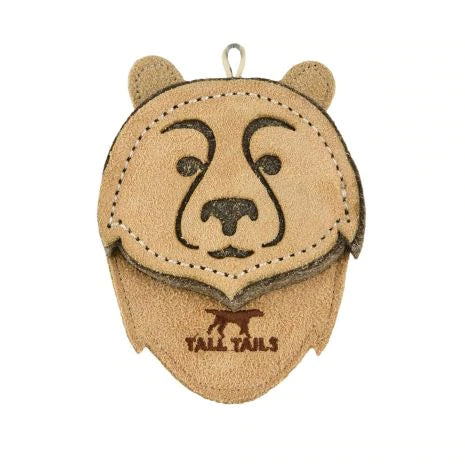 Tall Tails 4" natural leather bear toy