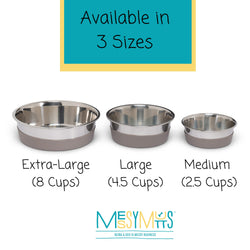 Messy Mutts Heavy Stainless Steel Bowl with Removable Silicone Base