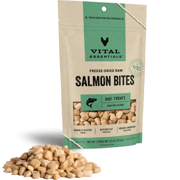 Vital Essentials Salmon Bites Dog Treats 2.5oz (Shelter to Soldier Donation)